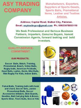 ASY Trading: Sports Articles, Inflatable Balls, Promotional Merchandise, Sports Gear.
